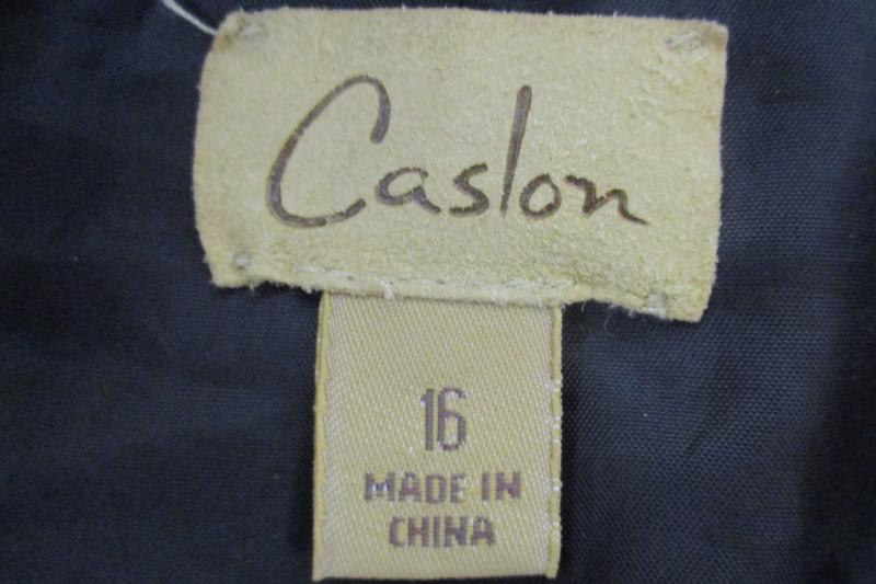 Caslon Women's 3 Button Front Black Blazer Career Jacket Polyester Blend Size 16
