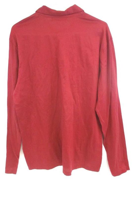 Metropolitan View Quarter Button Up Shirt Long Sleeve Red Cotton Men's Size XL