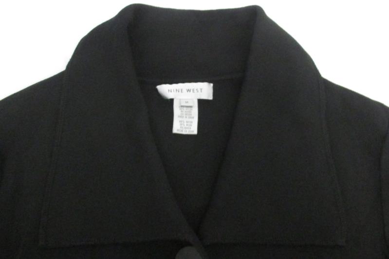 Nine West Women's Black Long Cardigan Sweater 3 Button Rayon Blend Size M