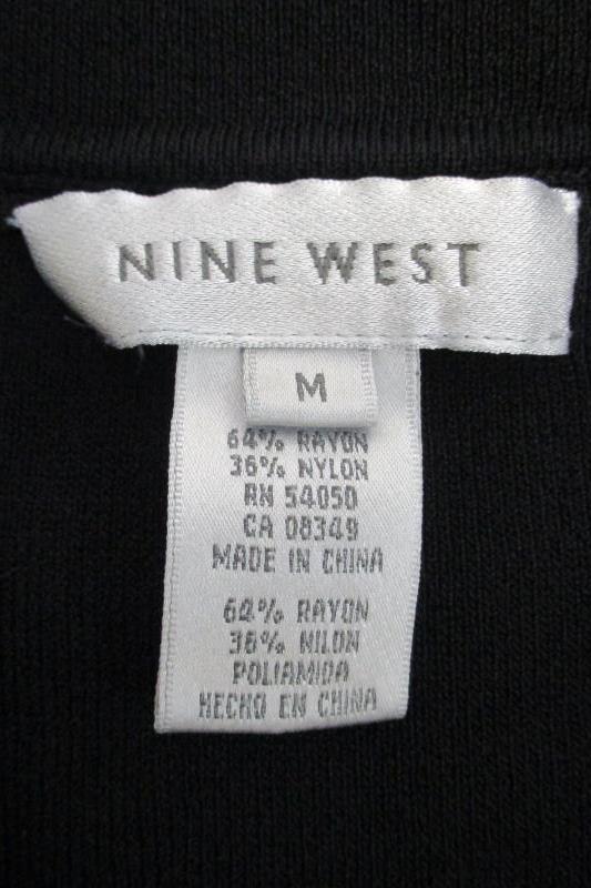Nine West Women's Black Long Cardigan Sweater 3 Button Rayon Blend Size M