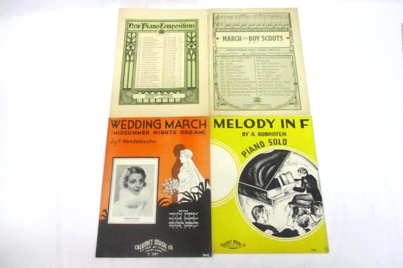 Lot of 7 Vintage Piano Sheet Music Pieces Wedding March and More