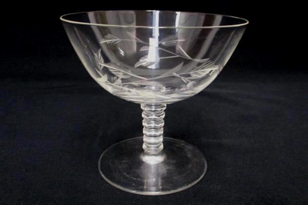 4 Replacement Etched Glass Floral Sorbet Cordial Champagne Stemware Crystal