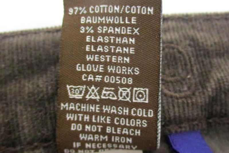 Jag Women's Western Glove Works Stretch Corduroy Brown Pants Sz 4