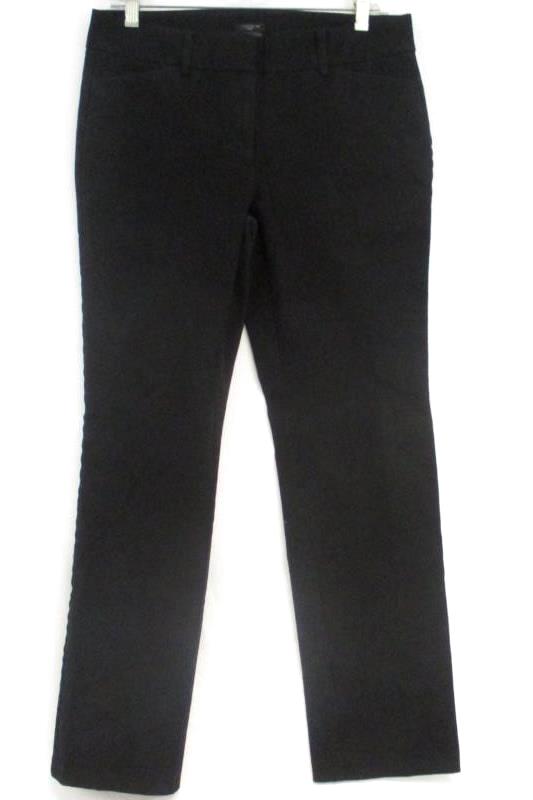 Ann Taylor Women's Signature Flat Front Cotton Blend Black Pants Sz 6