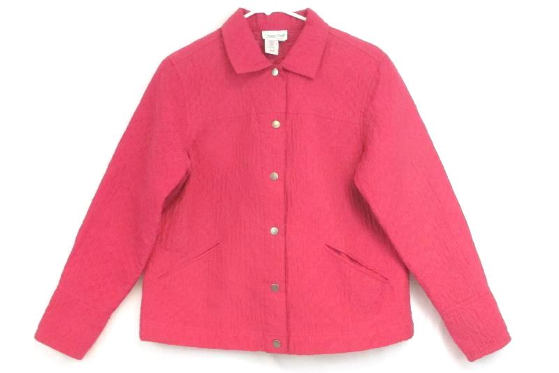 Coldwater Creek Jacket Light Weight Quilted Silk Pink Women's Size PM Petite
