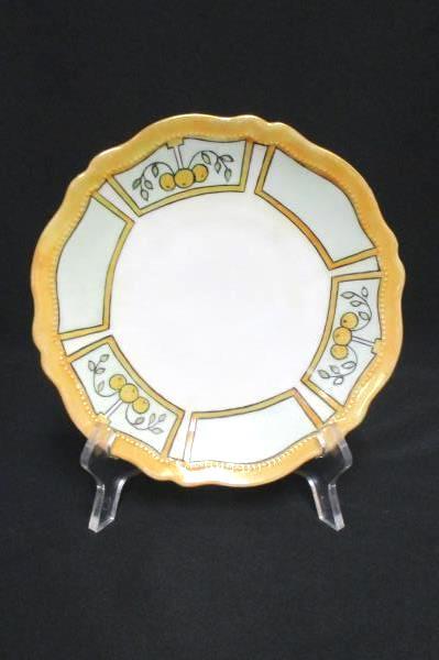 Vintage O & EG Royal Austria Salad Plate Hand Painted Opalescent Orange