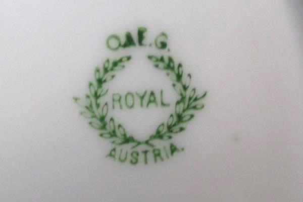 Vintage O & EG Royal Austria Salad Plate Hand Painted Opalescent Orange