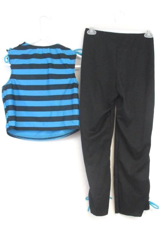 Curtain Call Costume Hip Hop Dance 2 Piece Set Sequin Teal Black Size AME