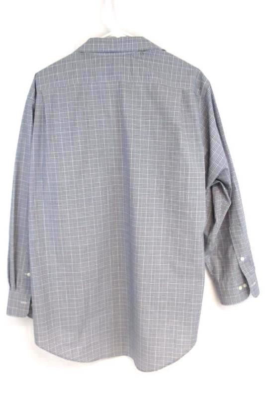 American Living Men's Button Up Shirt Wrinkle Free Black White Plaid Sz 17 32 33