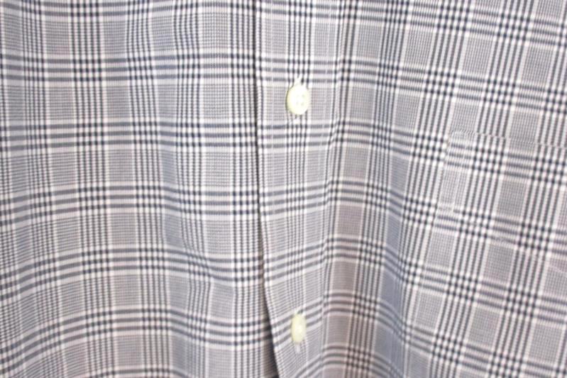 American Living Men's Button Up Shirt Wrinkle Free Black White Plaid Sz 17 32 33