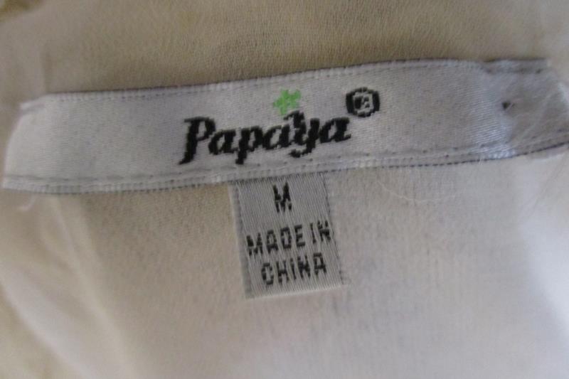 Papaya Women's Faux Fur Open Front Vest Sheer Ivory Acrylic Blend Sz M