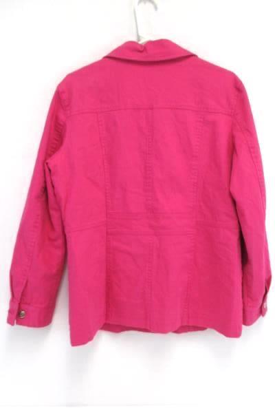 Atelier By B. Thomas Bright Pink Ramie Cotton Stretch Jacket Button Up Women's L