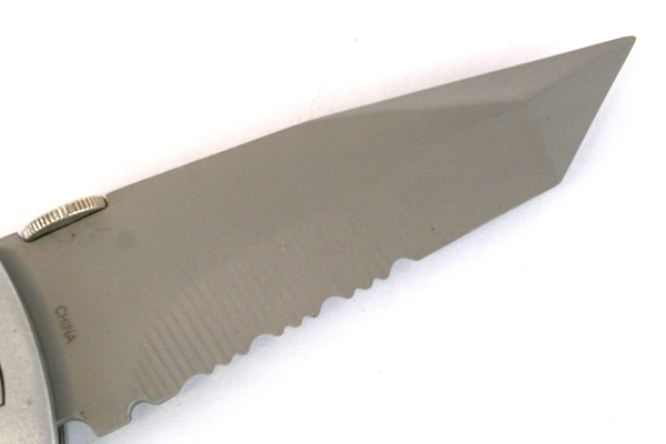 Coast Folding Knife Combination Edge Tanto Blade Liner Lock Silver Black