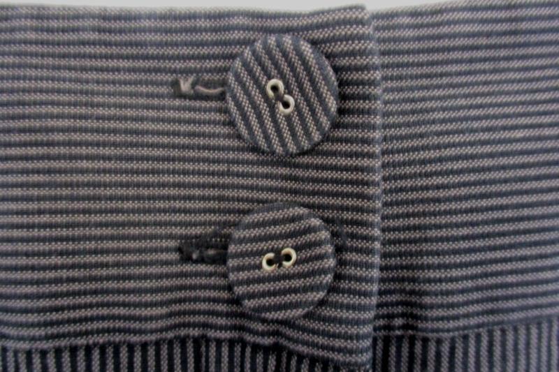 Talobots Petite Pencil Skirt Stretch Navy Blue Striped Zip Button Womens Size 2P