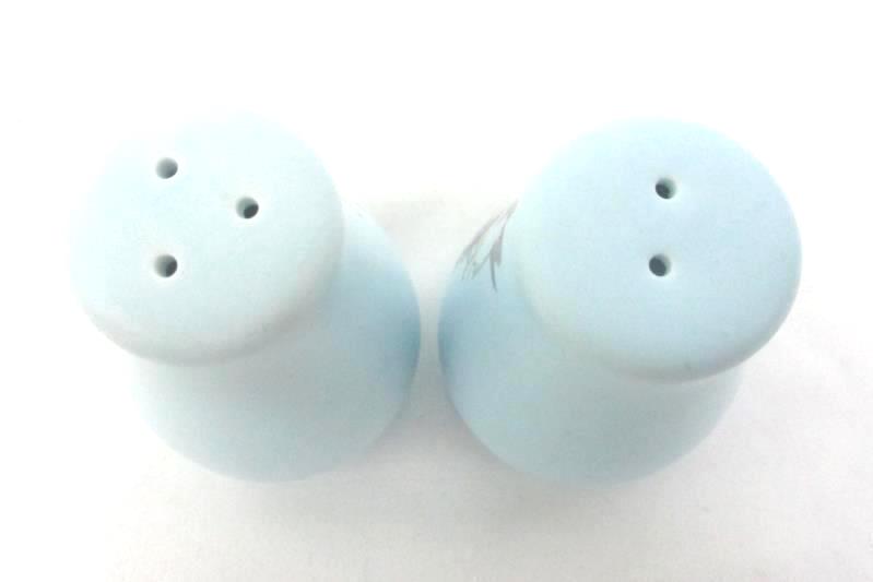 Blue Souvenir Branson Missouri Salt And Pepper Shakers Floral Design Hummingbird
