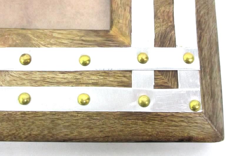 Wood Frame With Brass and Aluminum Accents for 6.25 x 4 in Photos