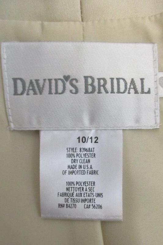 David's Bridal Black Short Y Neck Dress with Gold Cropped Jacket Women's Size 10