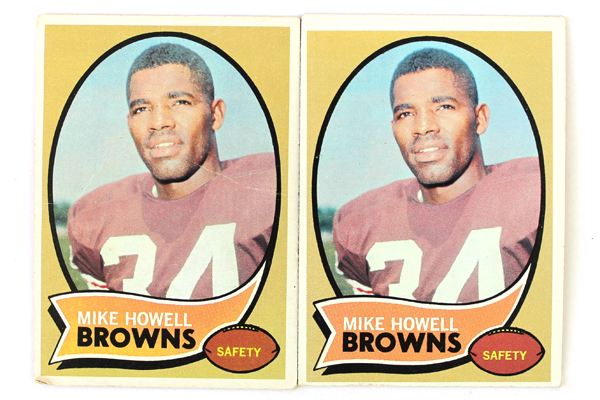 Lot of 2 1970 Topps #91 Mike Howell Safety Browns Football Cards