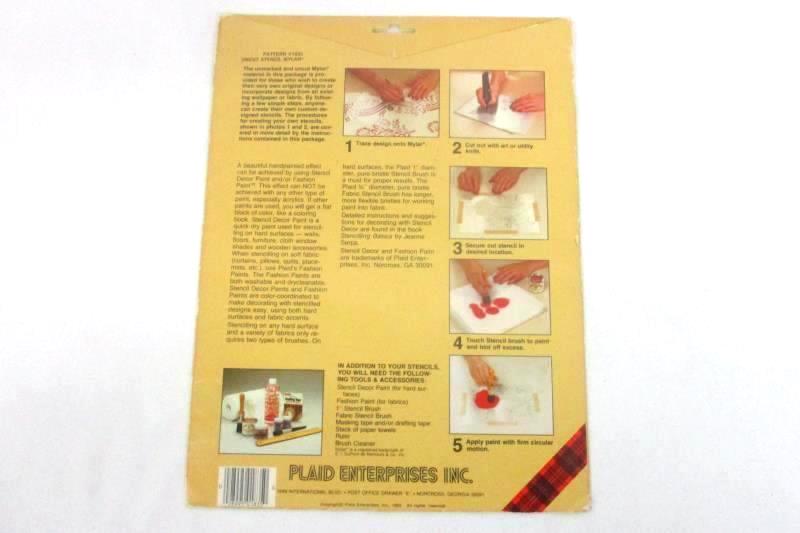 Plaid Enterprises Stencil Decor Mylar and Stencil Instructions Number 1835