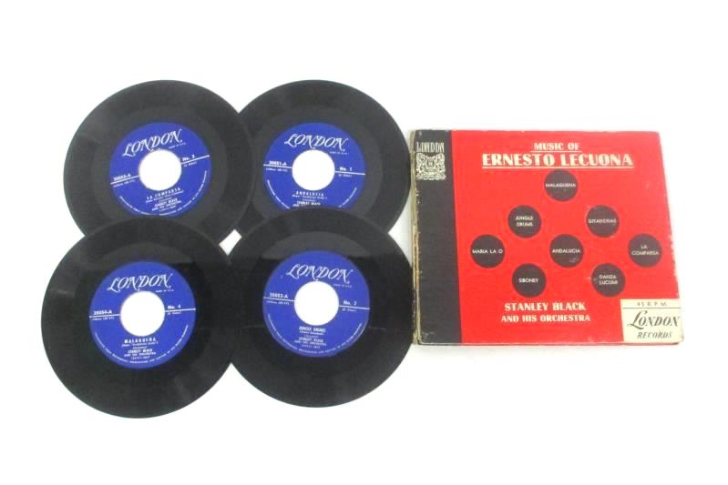Vintage Music of Ernesto Lucuona Four Record Latin Music Set 45 RPM