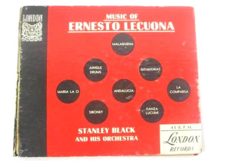 Vintage Music of Ernesto Lucuona Four Record Latin Music Set 45 RPM
