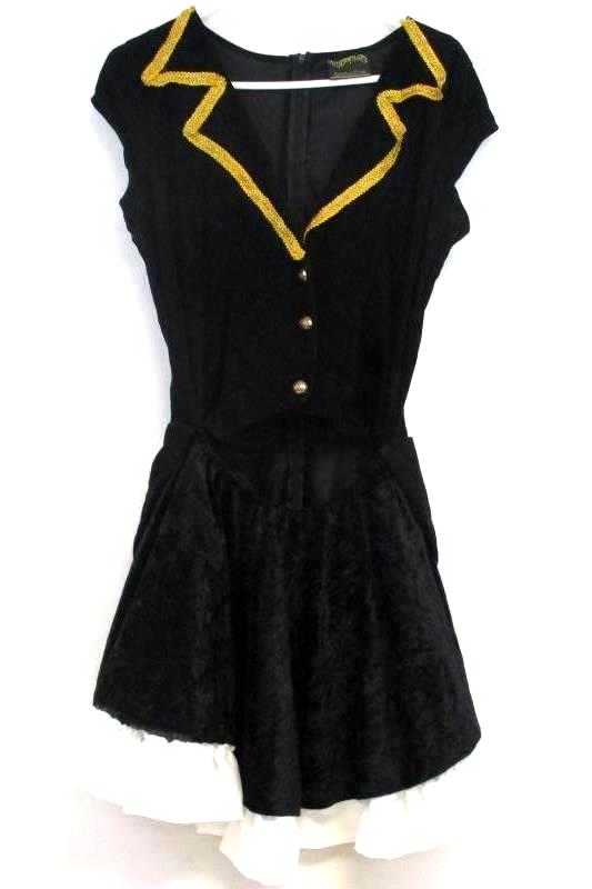 Underwraps Women's Costume Mad Hatter Dress Halloween Gold Piping Size Large