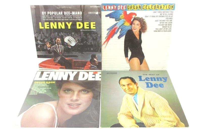 Lot Of 4 Lenny Dee Vinyl Records Organ Celebration Popular Dee-Mand Organ Magic