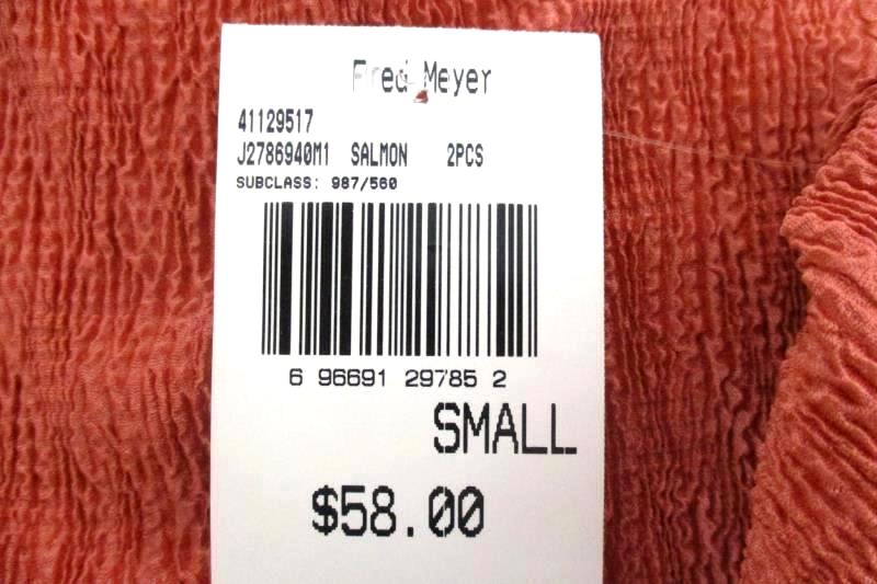 Connected Apparel Women's Salmon Crinkle Blouse Top Short Sleeve Size S With Tag
