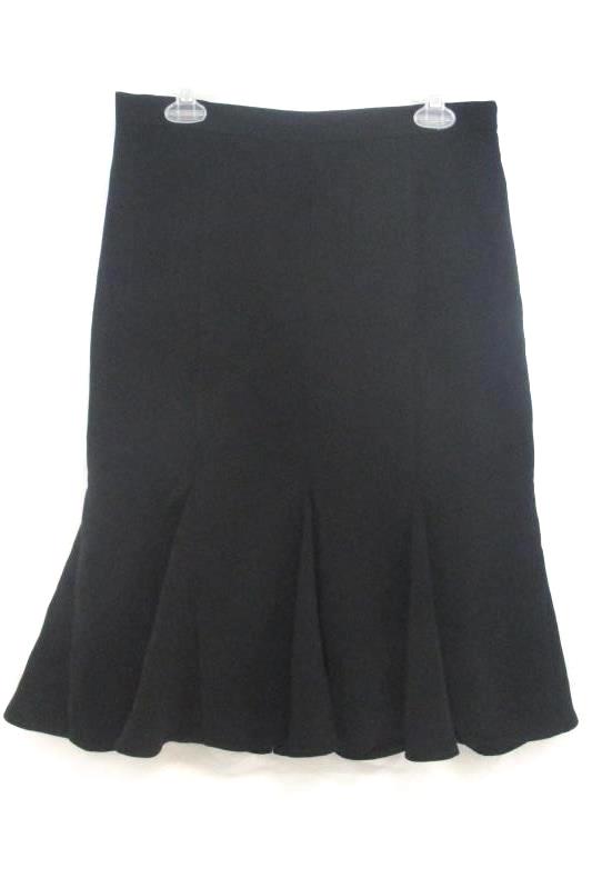 Midnight Velvet Women's Black Midi Skirt Flare Pleated Polyester Blend Sz 10