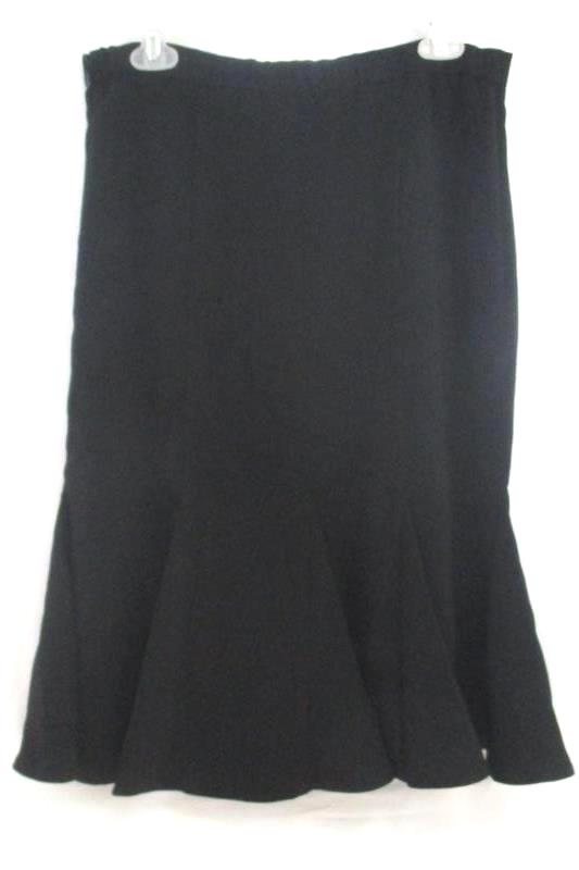 Midnight Velvet Women's Black Midi Skirt Flare Pleated Polyester Blend Sz 10