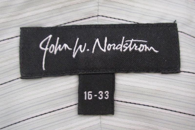 John W Nordstrom Men's Button Up Shirt Egyptian Cotton Sage Striped Size 16