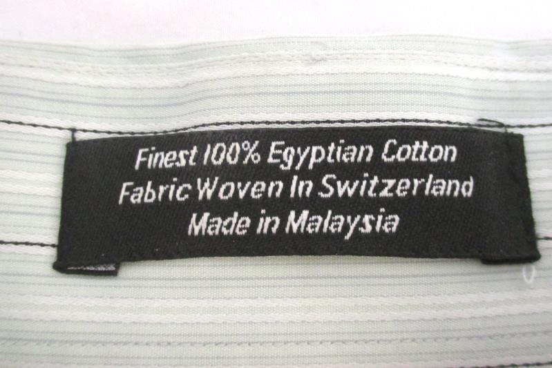 John W Nordstrom Men's Button Up Shirt Egyptian Cotton Sage Striped Size 16