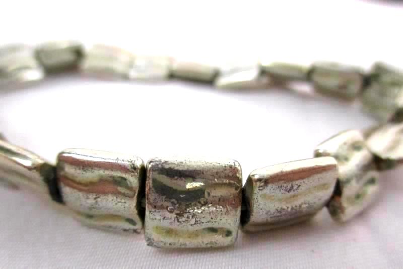 Lot of 3 Women's Elastic Beaded Bracelets Stretch Silver Tone Blue Rhinestone