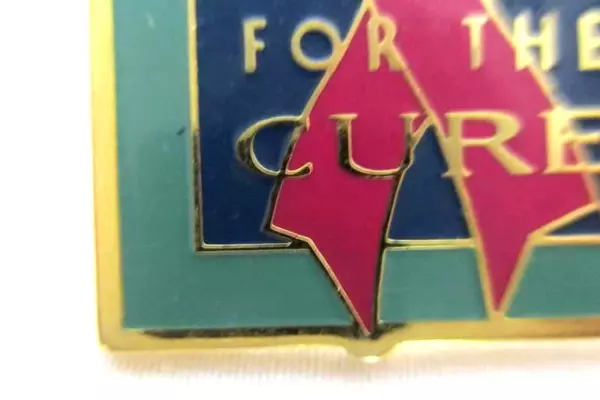 Vintage Race For The Cure Enamel Pin Pink Ribbon 1995 Breast Cancer Awareness