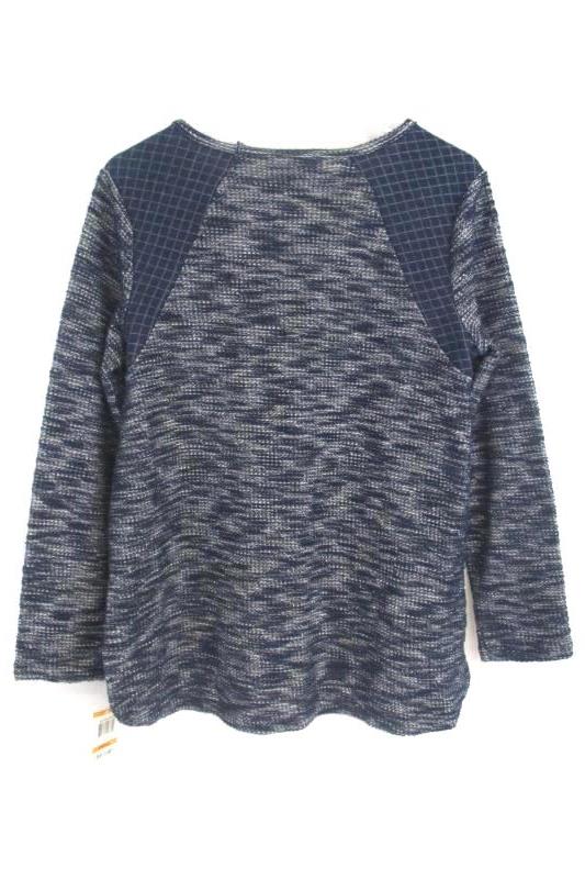 Style&Co Women's Relaxed Chic Pullover Sweater Metallic Blue Size S With Tag