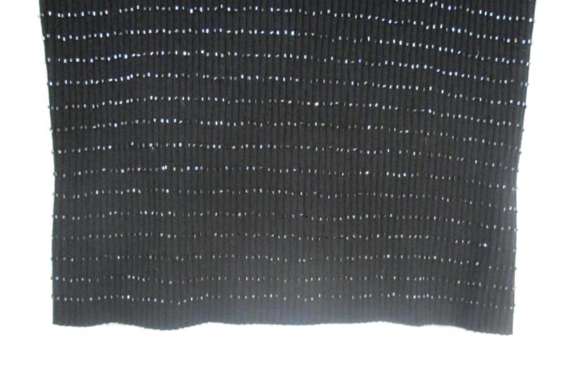 Hillard & Hanson Women's Sleeveless Black Knit Top Beaded Rayon Blend Size L