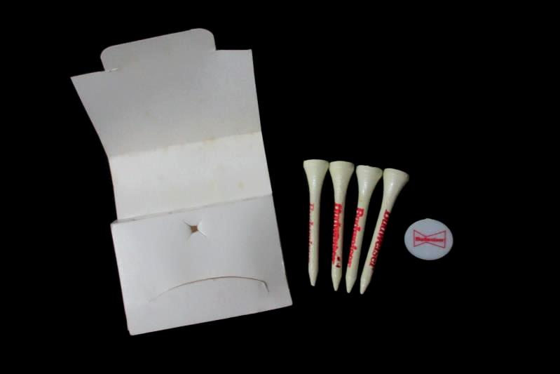 VTG Budweiser Golf Tees Ball Marker Bud Promotional Matchbook Set Know When