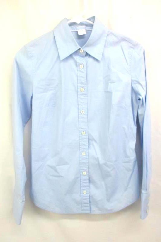 Lot of 2 Womens Button Up Shirts Size XS J Crew Light Blue Van Heusen Pink Plaid