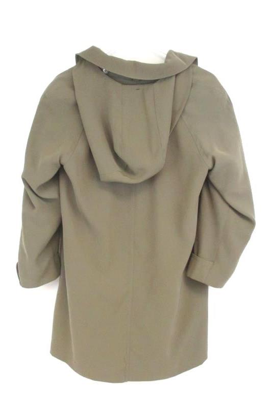 Gallery Petite Women's Button Down Coat Jacket Brown Detachable Hood Sz PS