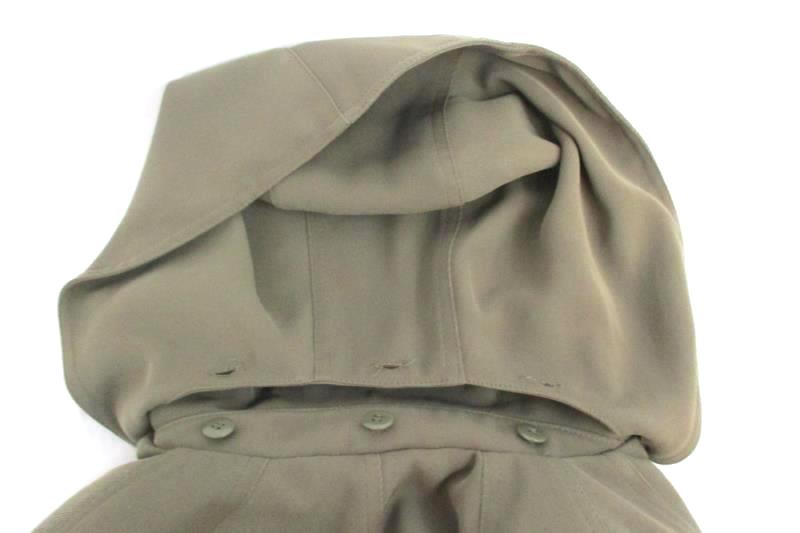 Gallery Petite Women's Button Down Coat Jacket Brown Detachable Hood Sz PS