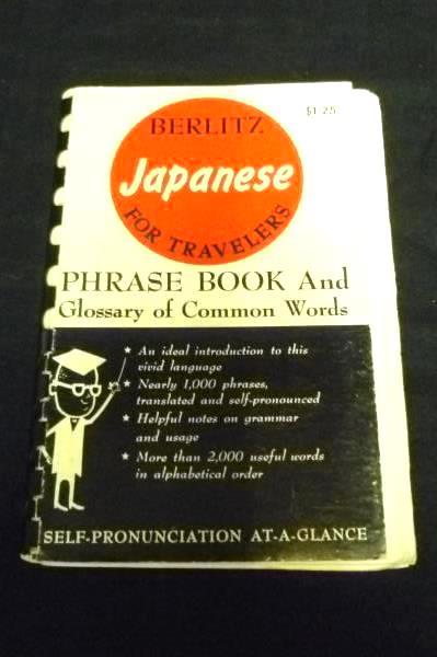 Vintage 1965 Berlitz Japanese for Travelers Phrase Book Spiral Bound