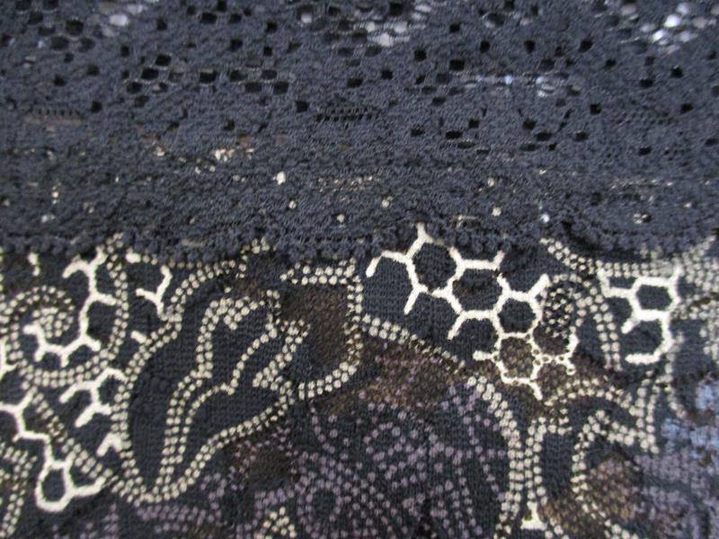 CAbi Women's Black Tan Floral Lace A Line Skirt Style 539 Nylon Blend Size XS