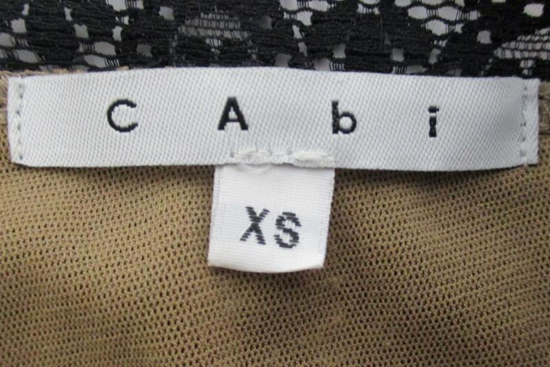 CAbi Women's Black Tan Floral Lace A Line Skirt Style 539 Nylon Blend Size XS