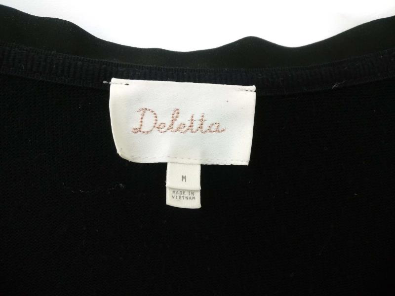 Deletta Tunic Top Lokka Knit Asymmetrical Hem Sweater Black Size Medium