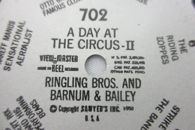 1952 Sawyer's View-Master Day at the Circus Ringling Brothers Reels #701-702
