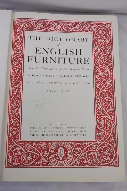 Antique The Dictionary of English Furniture by Macquoid & Edwards, 2 of 3 Vol.
