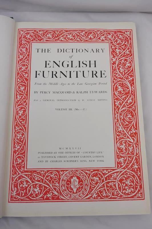 Antique The Dictionary of English Furniture by Macquoid & Edwards, 2 of 3 Vol.