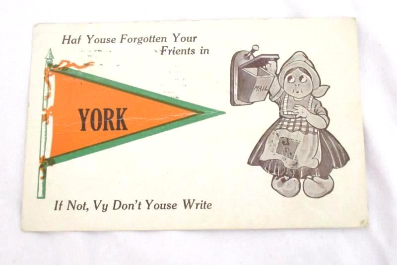 Antique 1913 Divided Back Postcard York NE Green US 1ct Stamp Posted