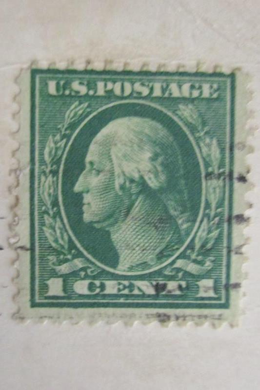 Vintage 1914 Postmark Color RPPC Postcard Ladies And Man 1ct Franklin Stamp