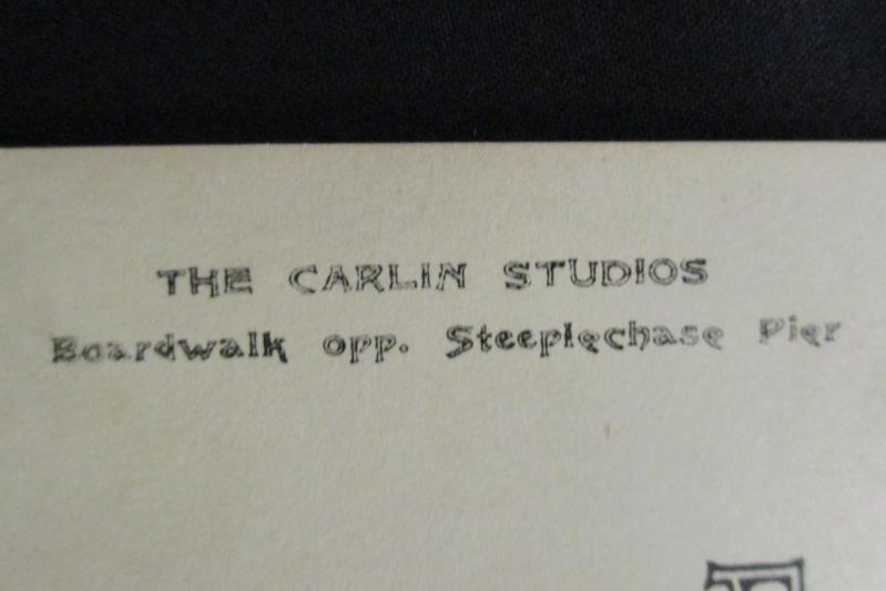 Vintage RPPC Postcard Carlin Studios Lady Steeplechase Pier Never Postmarked